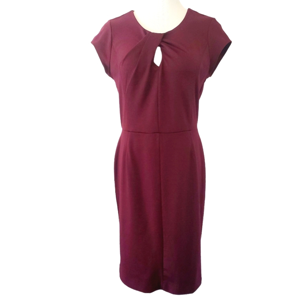🔥BANANA REPULIC Raisen Cap Sleeve Zipper Back Midi  Dress Women's Size‎ 8